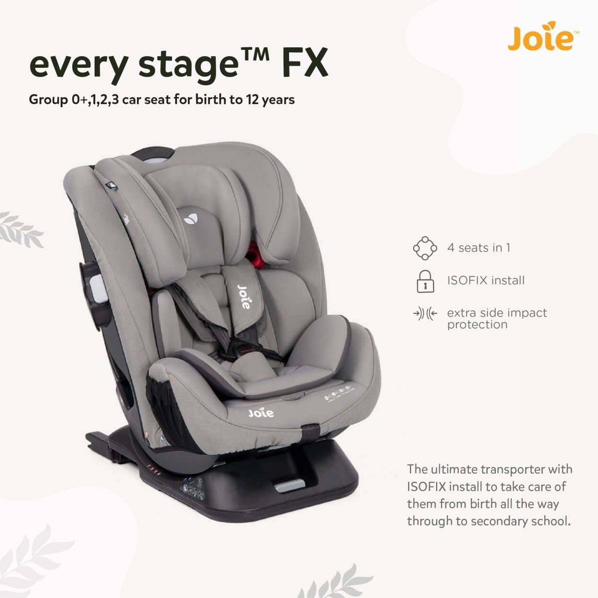 Joie Every Stage fx Car seat Grey Flannel - C1602ADGFL000