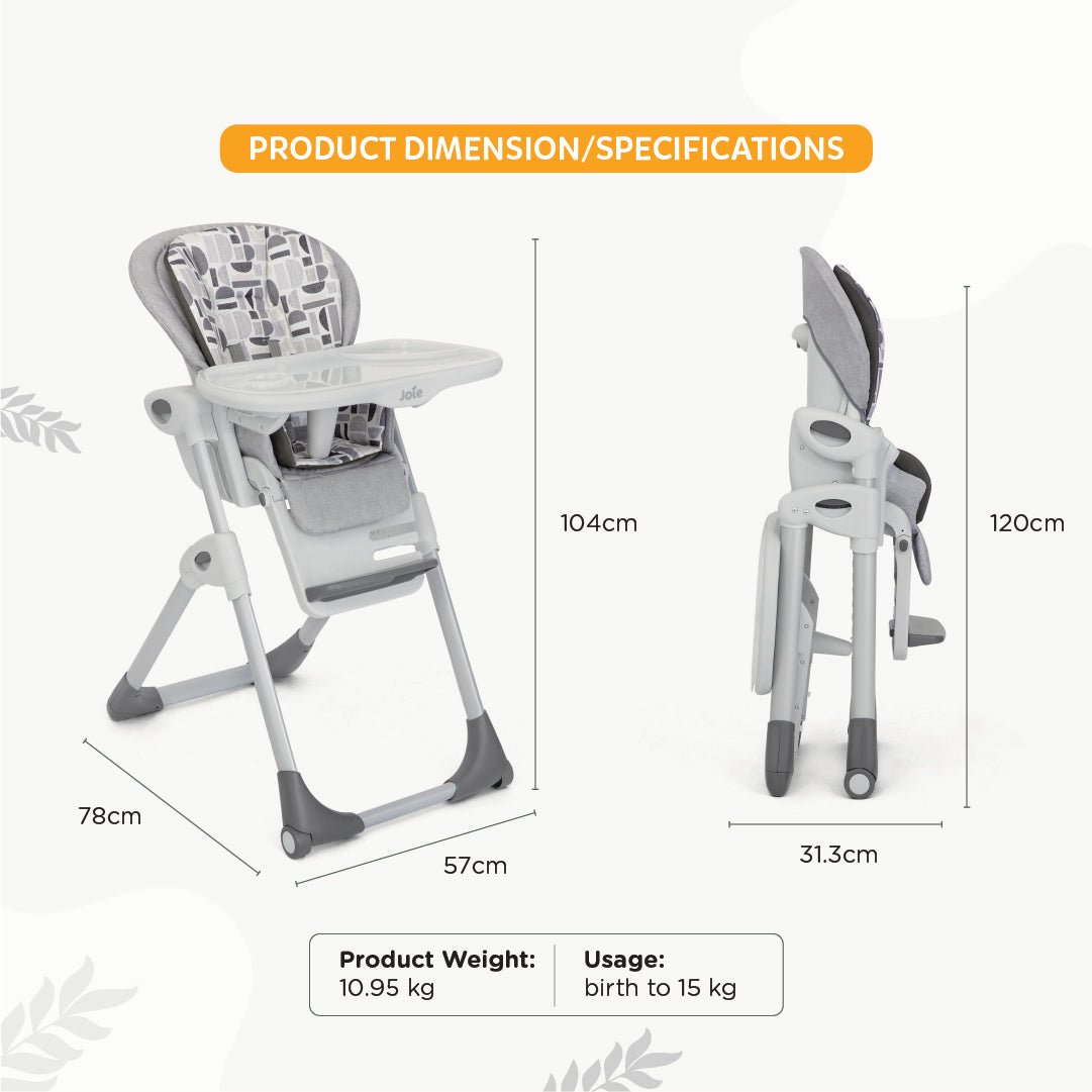 Joie High Chair Mimzy Recline Logan Birth+ to 15 Kgs - H1013EALGN000