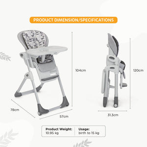 Joie High Chair Mimzy Recline Logan Birth+ to 15 Kgs - H1013EALGN000