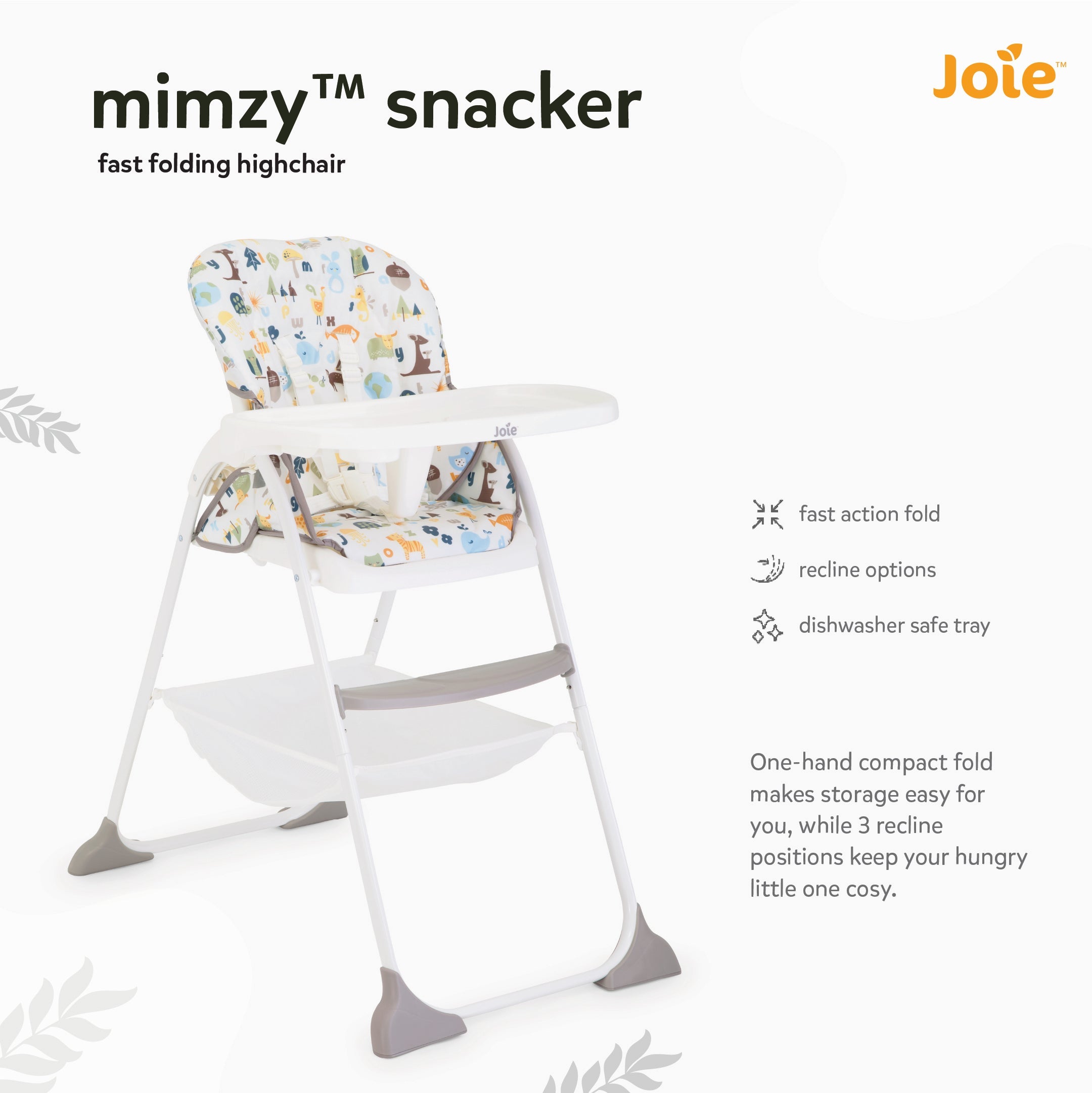 Joie High Chair Mimzy Snacker Alphabet 6M to 15 kg - H1127BAABC000