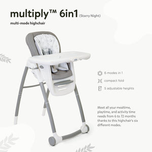 Joie High Chair Multiply 6In1 Starry Night 6M to 72 Months - H1605AASTY000