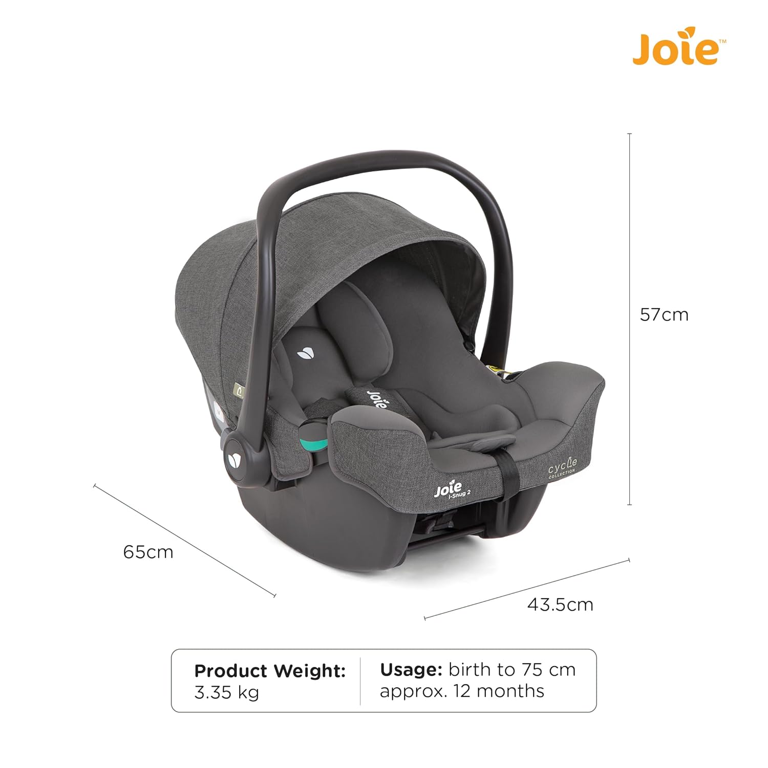 Joie Infant Carrier I - Snug™ 2 Shell Grey Birth+ to 13 Kg - C1817CACYC000