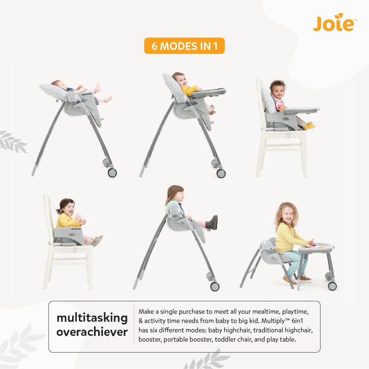 Joie Multiply 6 In 1 High Chair - Flowers Forever - H1605AAFLF000
