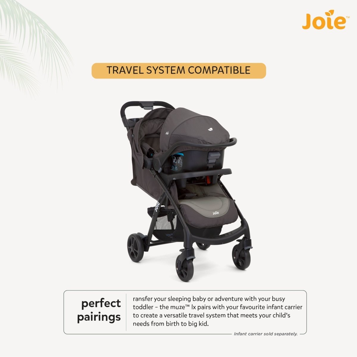Joie Muze Lx Ts W/ Juva Travel System- Dark Pewter - T1035ECDPW000