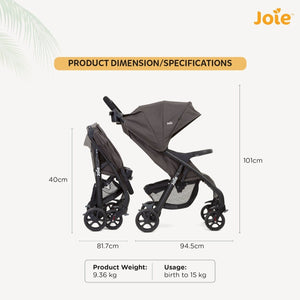 Joie Muze Lx Ts W/ Juva Travel System- Dark Pewter - T1035ECDPW000