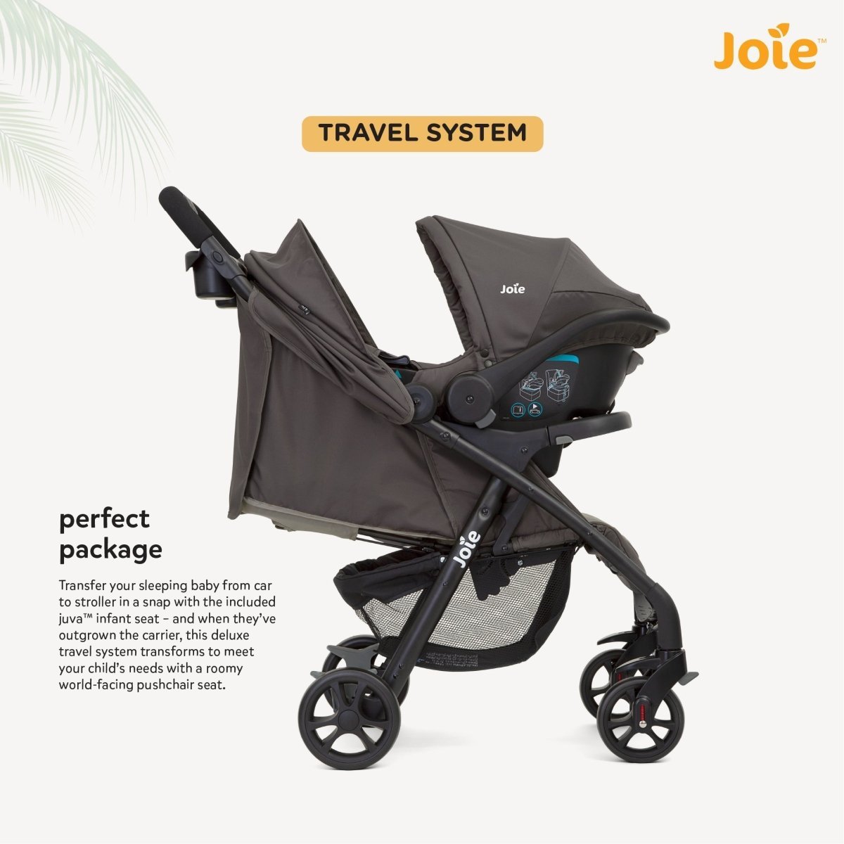 Joie Muze Lx Ts W/ Juva Travel System- Dark Pewter - T1035ECDPW000