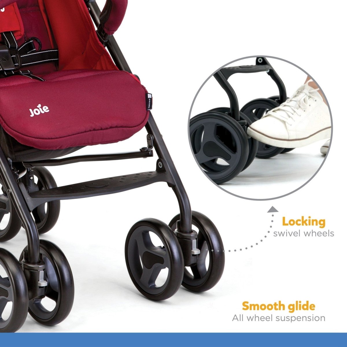 Joie Nitro lx Umbrella Stroller With Flat Reclining Seat- Cherry - S1036BACHR000