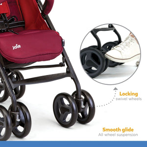 Joie Nitro lx Umbrella Stroller With Flat Reclining Seat- Cherry - S1036BACHR000