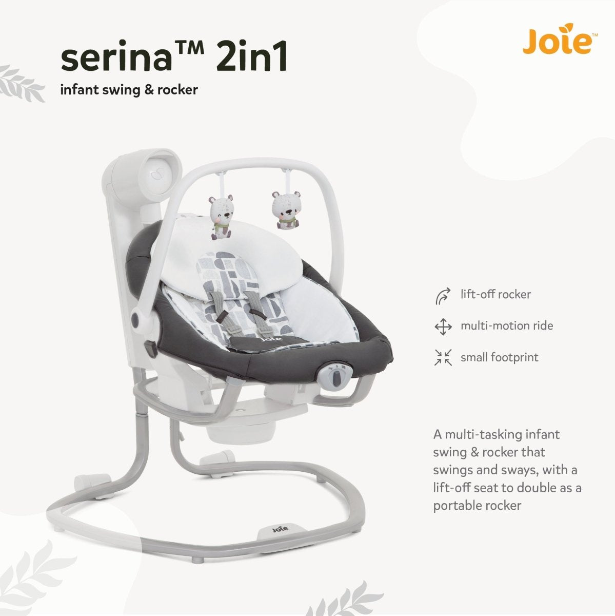 Joie Serina 2 in1 Portable Swing- Logan - W1306ABLGN000