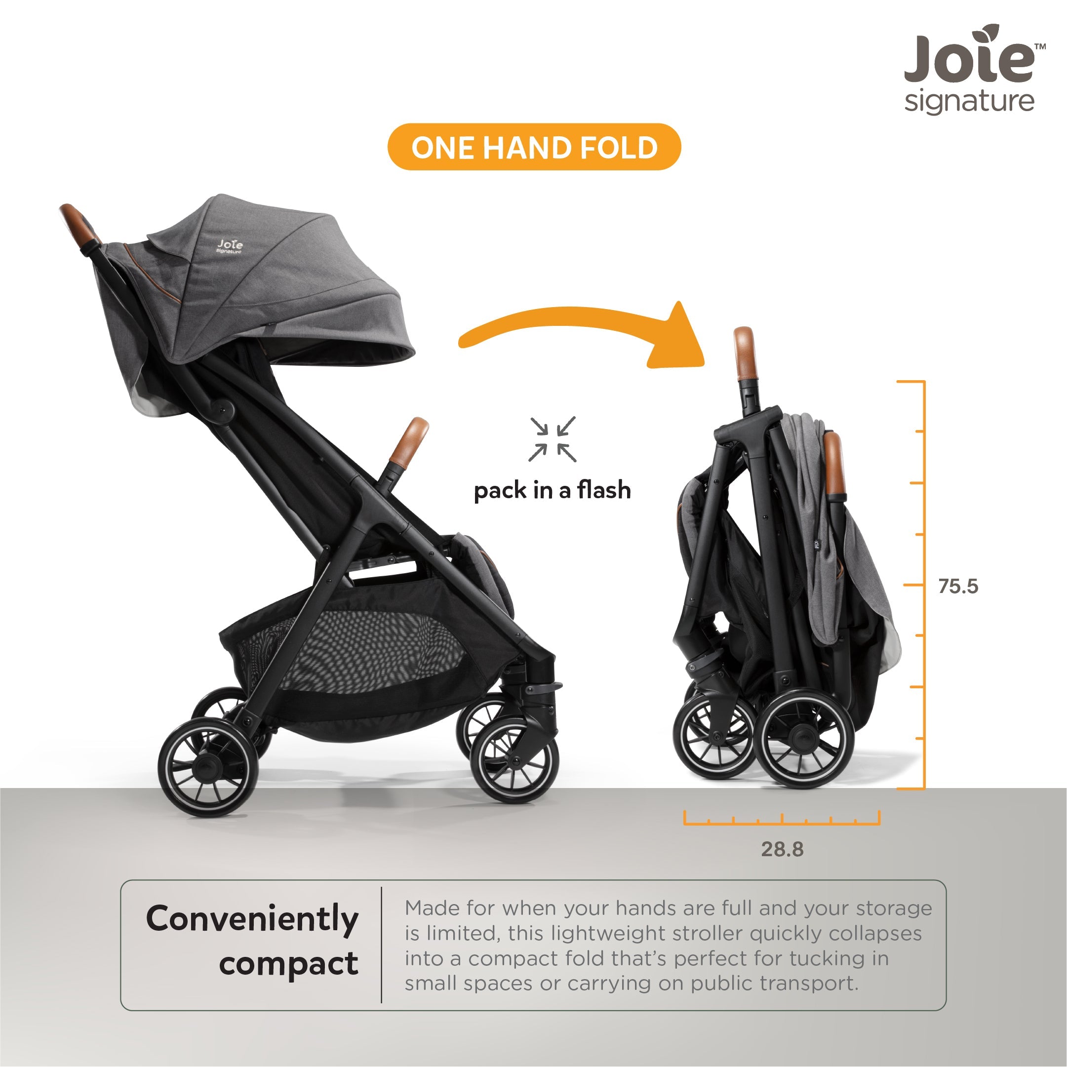 Joie Stroller Parcel Signature Carbon - S2112AACBN000