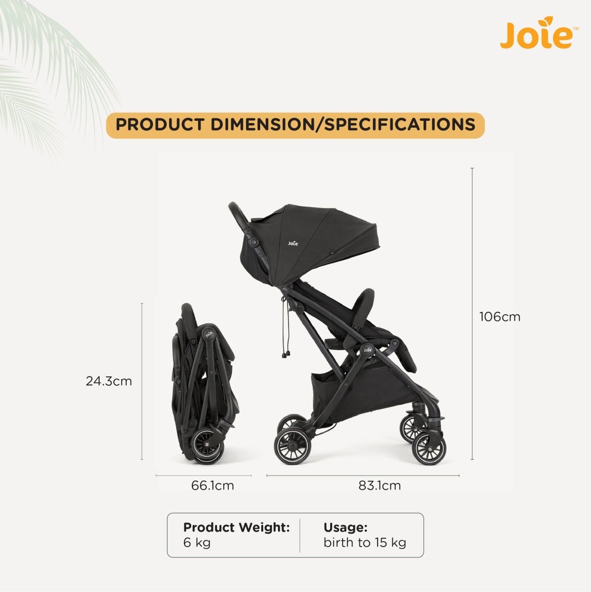 Joie Tourist W Rc & Adpt & Tb Shale - S1706DCSHA000