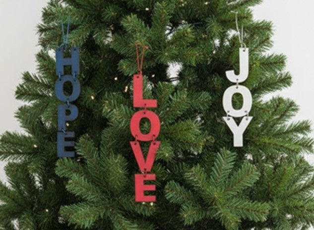 Swen NADIA, Pack of 3 festive Christmas Tree word ornaments by SWEN