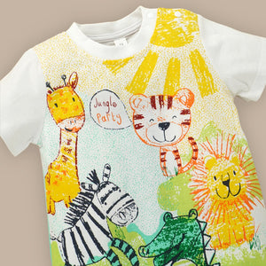 Jungle Party Print Romper, 1 - 2 years Unisex Kids Wear - Kids Clothing