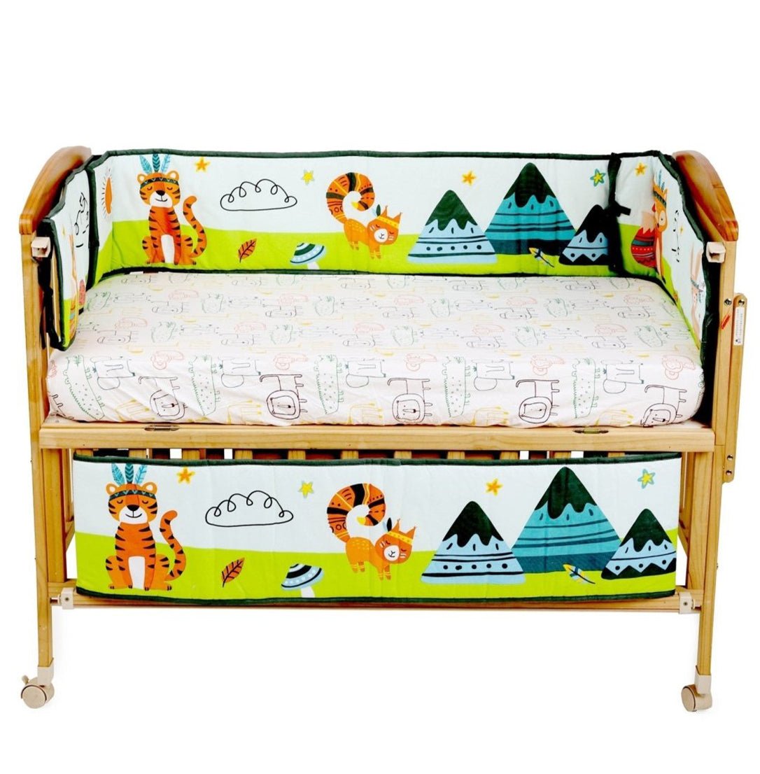 Jungle Tribe - 4 Section Crib Rails Protector Bumper Set - BPR - JGTB