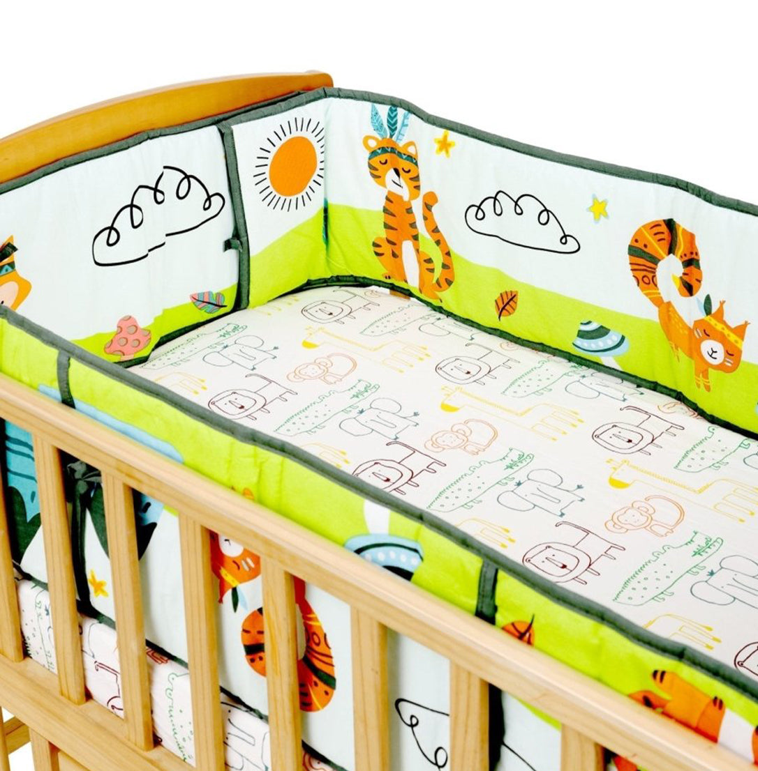 Jungle Tribe - 4 Section Crib Rails Protector Bumper Set