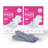 Juno Mom Extra Care Essentials | Ultra - Absorbent Maternity Pads (7 x 2) & 1 Pair of Grip Socks - JM_14MP_01GS_Bundle