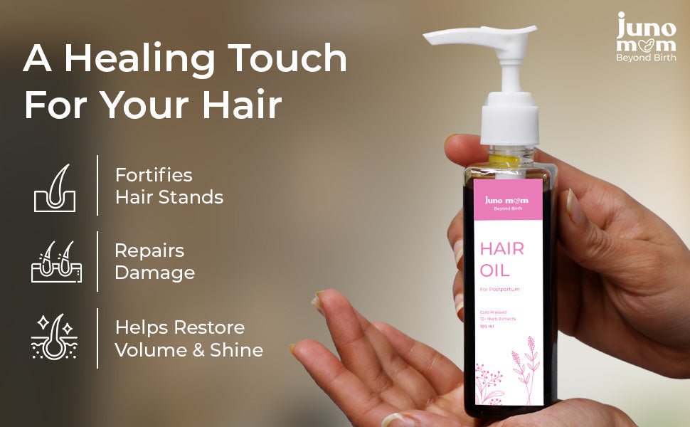 Juno Mom Natural Hair Oil for Hair Growth 100% Natural Formula to Nourish & Strengthen Hair - JM_01HO