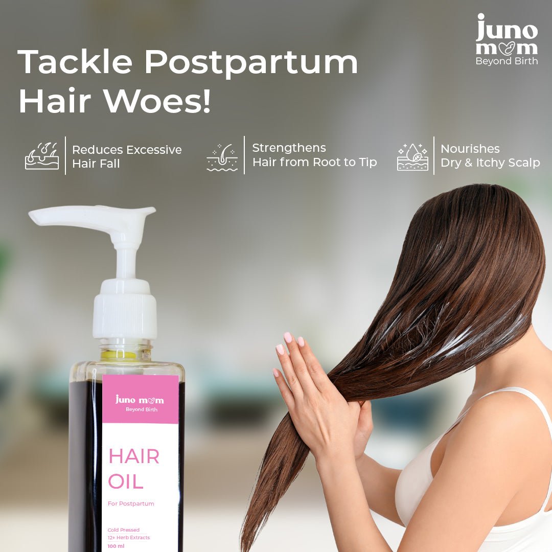 Juno Mom Natural Hair Oil for Hair Growth 100% Natural Formula to Nourish & Strengthen Hair - JM_01HO