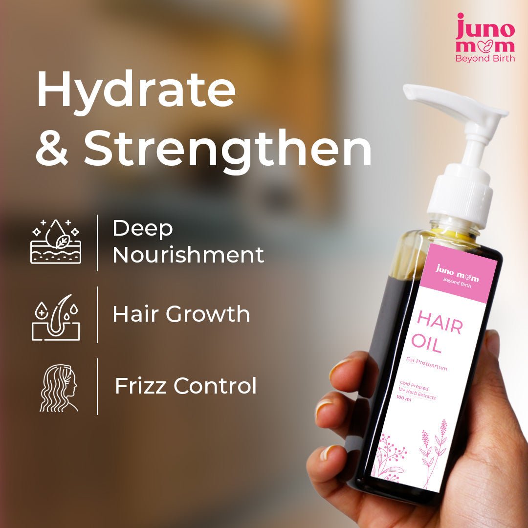 Juno Mom Natural Hair Oil for Hair Growth 100% Natural Formula to Nourish & Strengthen Hair - JM_01HO