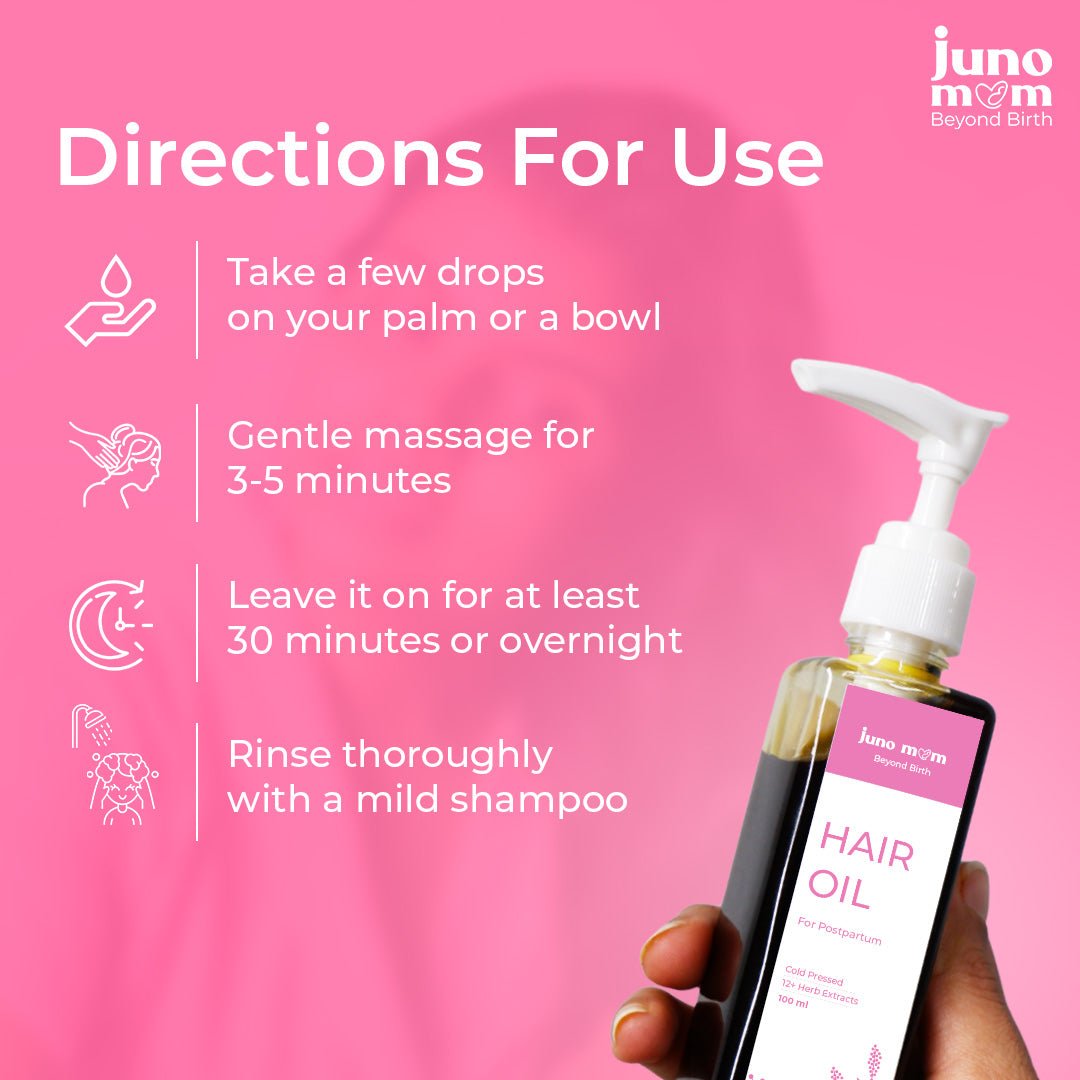 Juno Mom Natural Hair Oil for Hair Growth 100% Natural Formula to Nourish & Strengthen Hair - JM_01HO