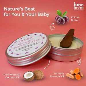 Juno Mom Natural Nipple Butter for New Moms | Fast - Absorbing Moisturizer - JM_01NB