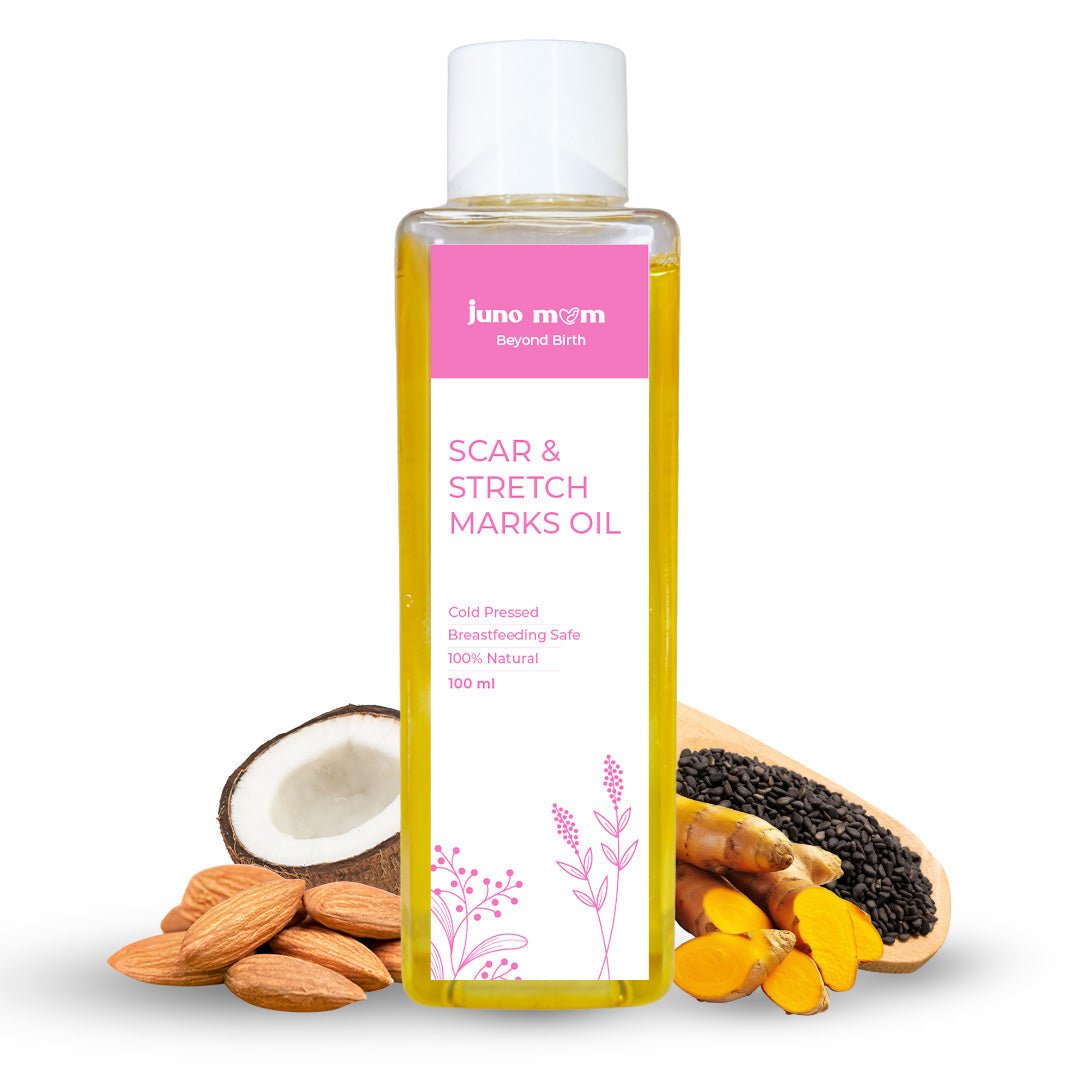 Juno Mom Scar & Stretch Marks Oil | 100ml | Reduces Scars & Stretch Marks - JM_01SO