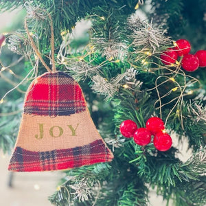 Jute Joy Bell Christmas Tree Ornament - XMAS TREE ORNAMENTS