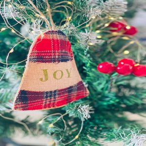 Jute Joy Bell Christmas Tree Ornament - XMAS TREE ORNAMENTS