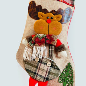Jute Rudolf Christmas Stockings, Large - XMAS STOCKINGS