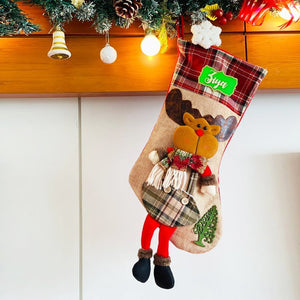 Jute Rudolf Christmas Stockings, Large - XMAS STOCKINGS