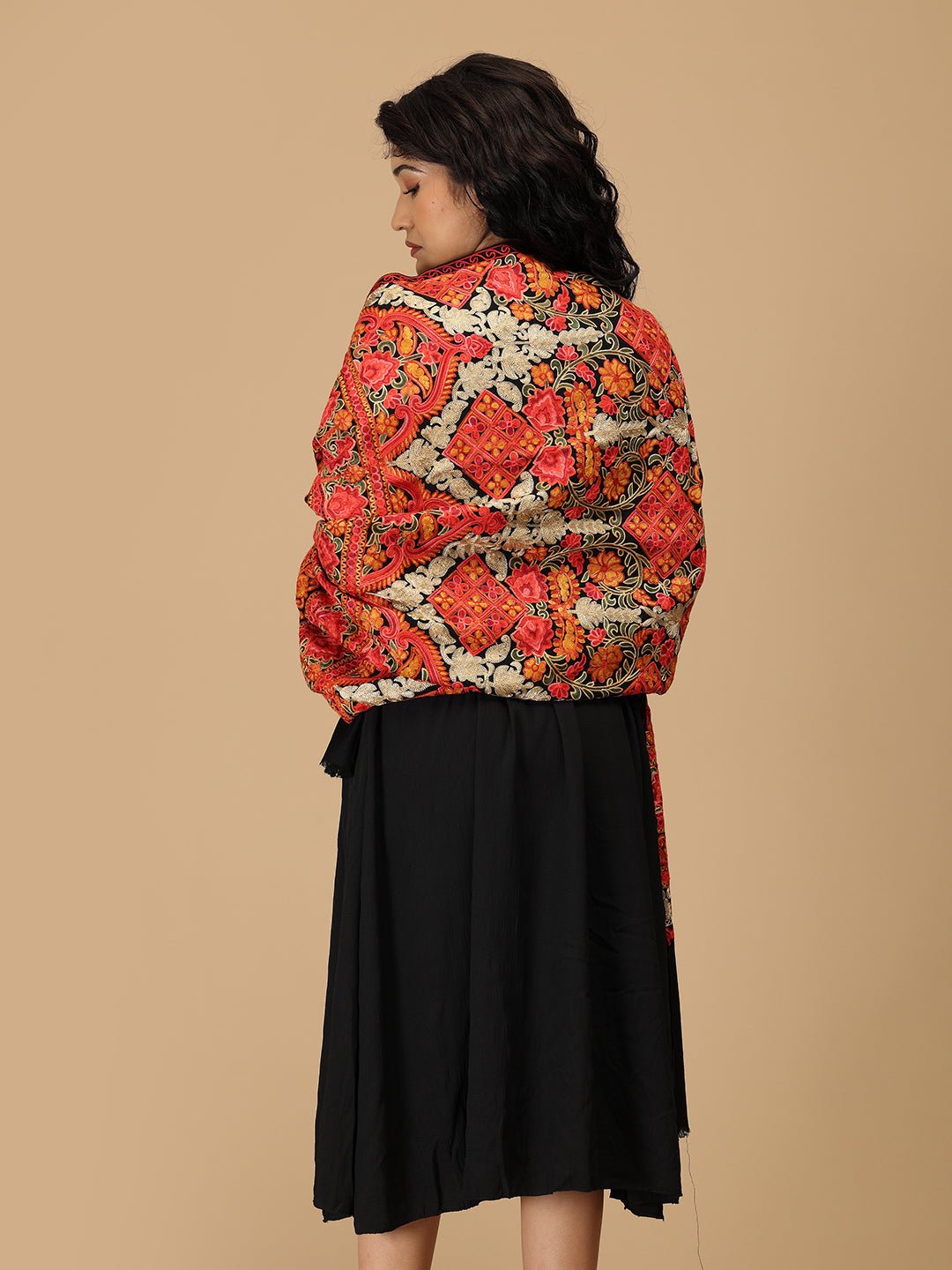 Kaala Kalam Embroidered Woolen Stoles - Onesize Winter Stoles