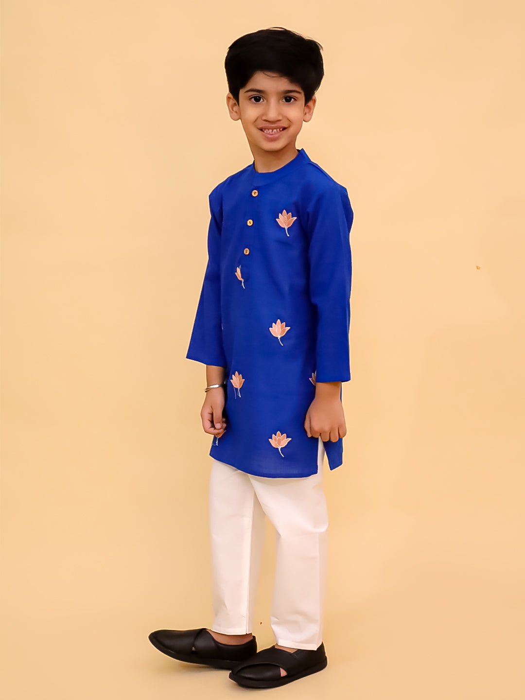 Kamal Vatika Boys Embroidered Kurta Pajama Set - KES - BK - KMVTB - 0 - 6