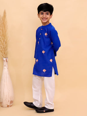 Kamal Vatika Boys Embroidered Kurta Pajama Set - KES - BK - KMVTB - 0 - 6