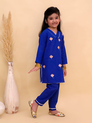 Kamal Vatika Girls Embroidered Kurta Set - KES - BK - KMVTG - 0 - 6
