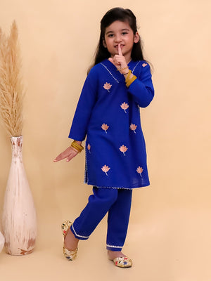 Kamal Vatika Girls Embroidered Kurta Set - KES - BK - KMVTG - 0 - 6