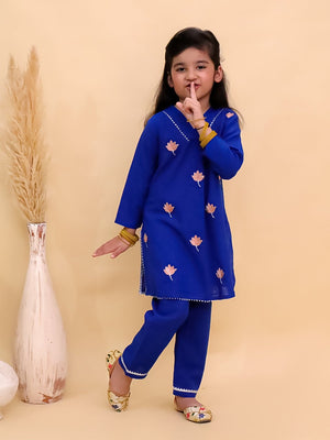 Kamal Vatika Girls Embroidered Kurta Set - KES - BK - KMVTG - 0 - 6