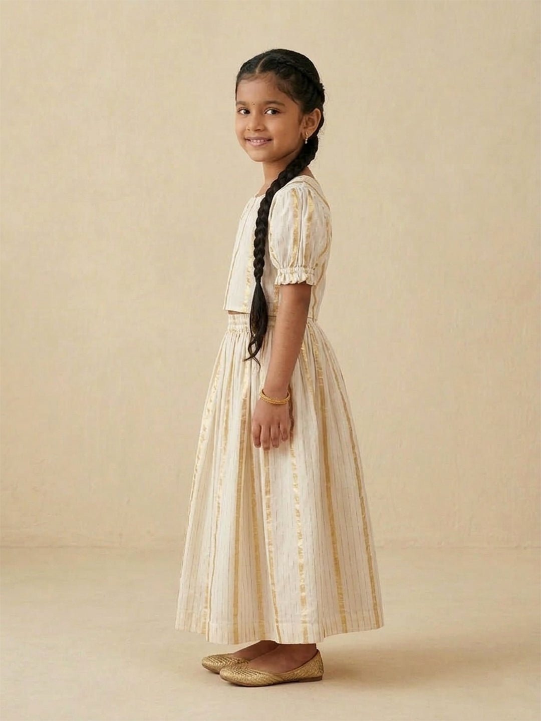 Kasavu Classic Girls Skirt Set (Pre - order) - 1 - 2 Years Girls Ethnic Set