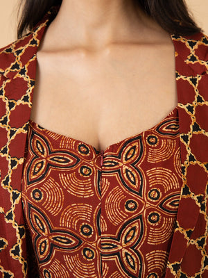 Keep It Maroon Maternity and Nursing Nightwear With Robe Set - Maroon Maternity Nightwear Set