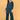Front view of Keepin‚Äô It Teal maternity and nursing co-ord set with long sleeves and wide-leg pants.