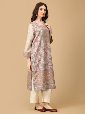 Khalis Husn Women's Cashmilon Kurta Set with Shawl - WES - SK - KHLH - S