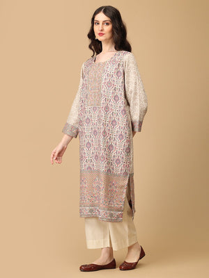 Khalis Husn Women's Cashmilon Kurta Set with Shawl - WES - SK - KHLH - S