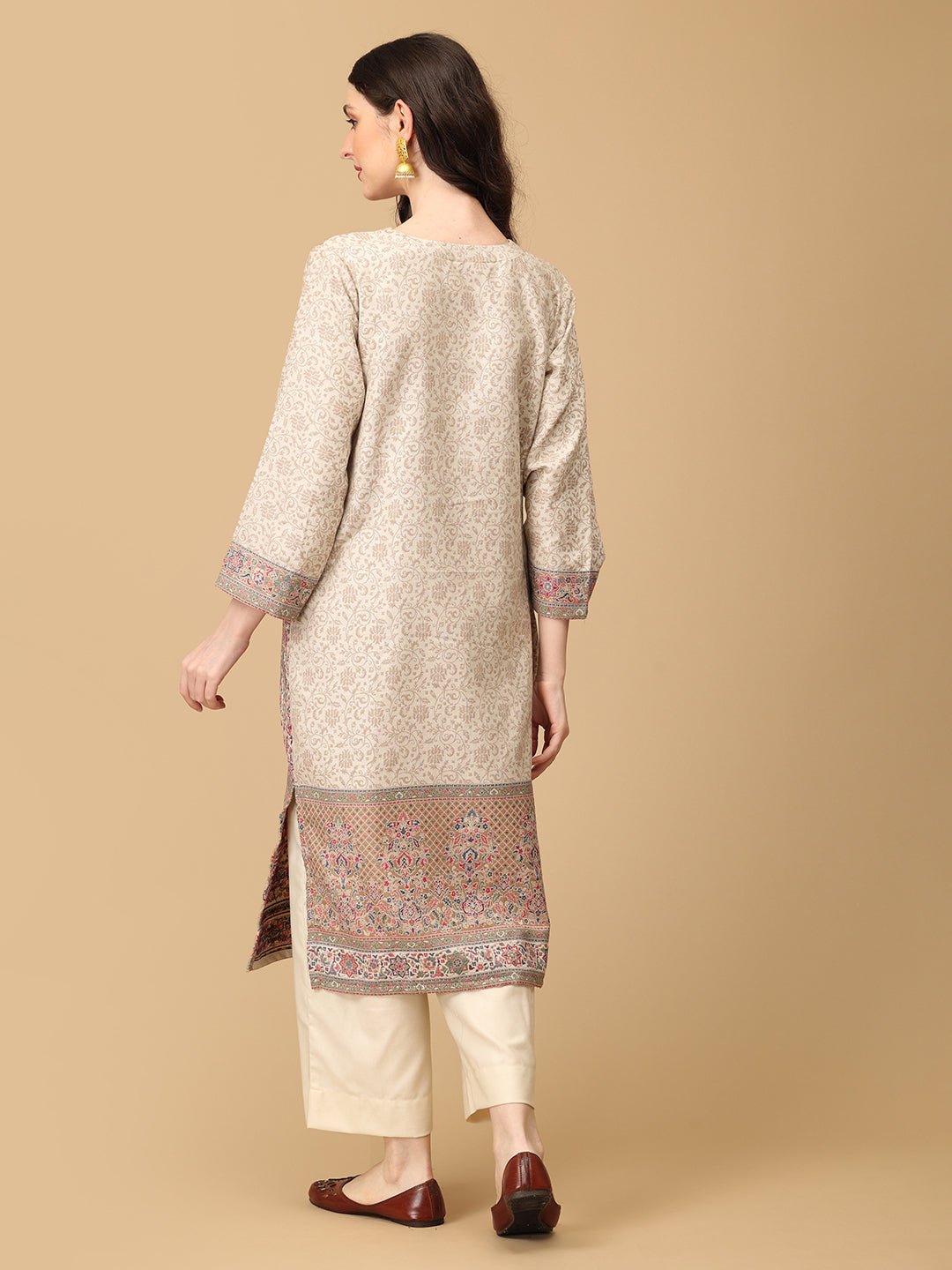 Khalis Husn Women's Cashmilon Kurta Set with Shawl - WES - SK - KHLH - S