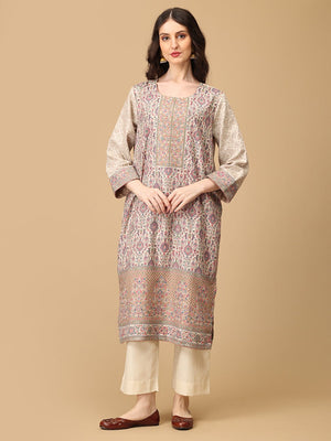 Khalis Husn Women's Cashmilon Kurta Set with Shawl - WES - SK - KHLH - S