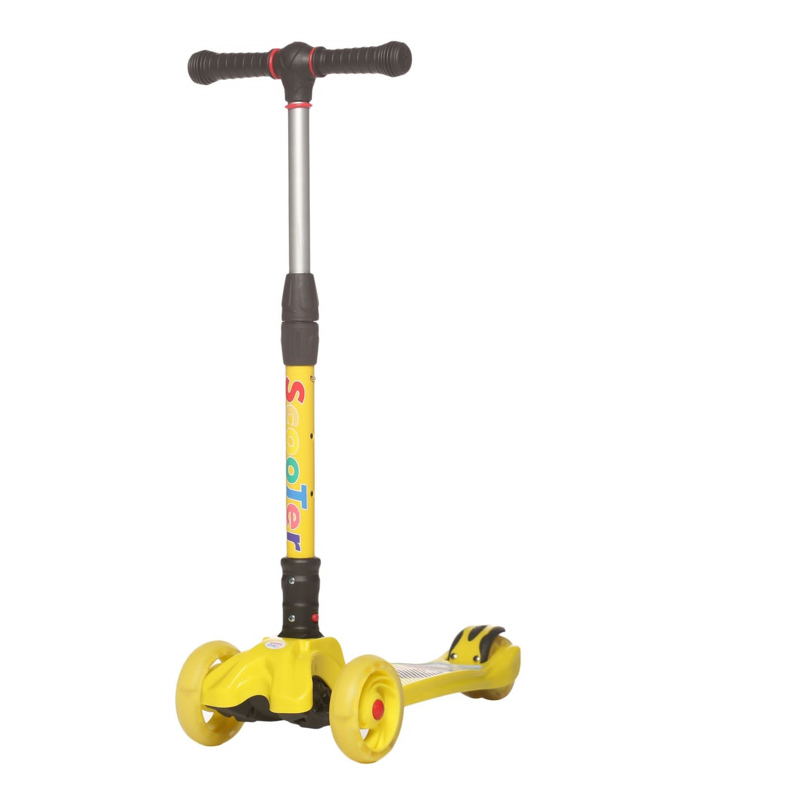 HAPPY BEAR - Kick Scooter with Adjustable Handlebar, LED PU Wheels with Brake