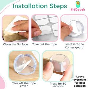KidDough 10 PCS Corner Protector for Furniture - Transparent PVC - TransparentCornerGuard
