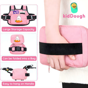 KidDough Adjustable Baby Safety Belt for Bike/Scooty with Storage (Pink) - Baby Safety