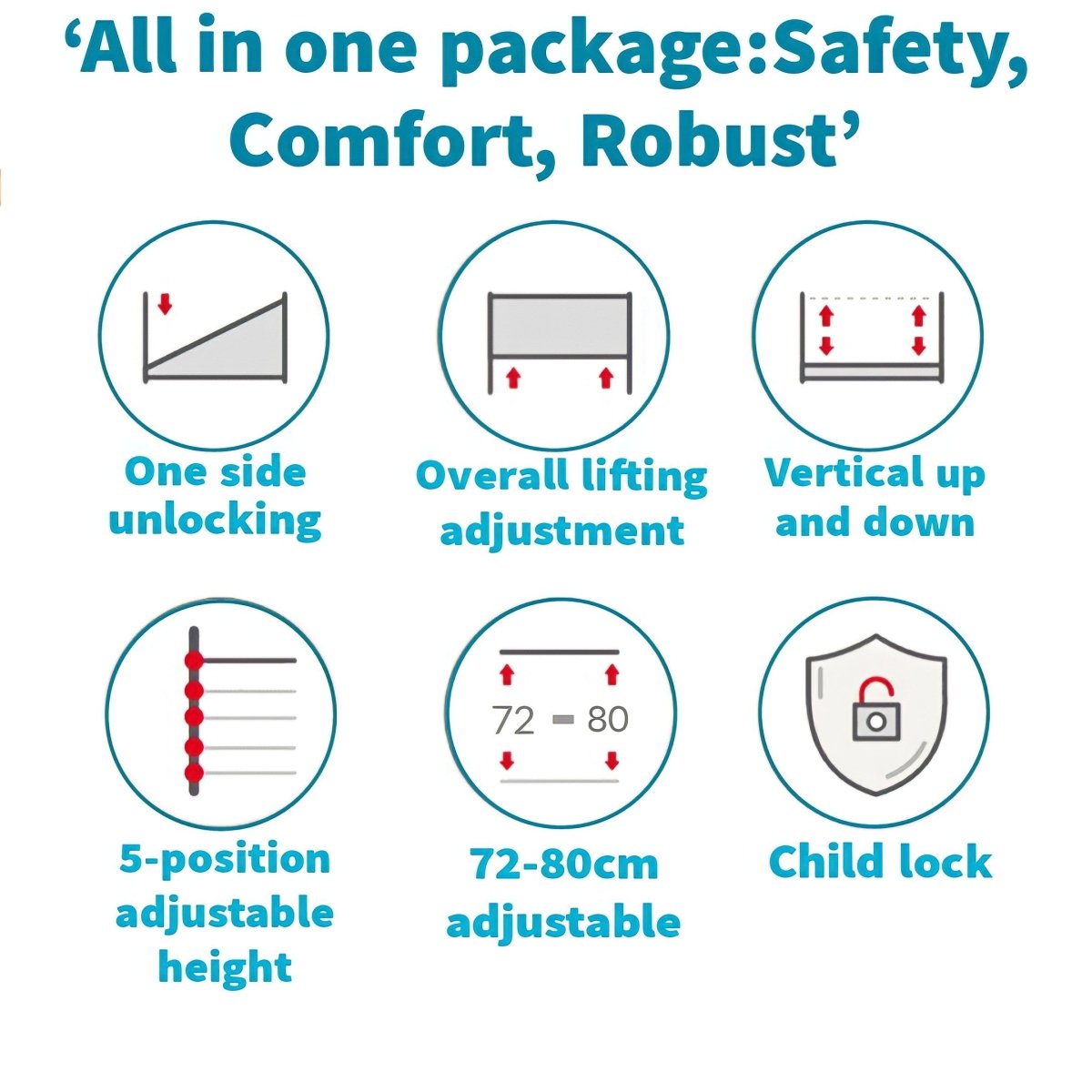 KidDough Adjustable Bed Rail Guard for Kids Safety- Grey -