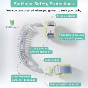 KidDough Anti Lost Wrist Link for Kids with Key and Lock - Anti Lost Wrist Link