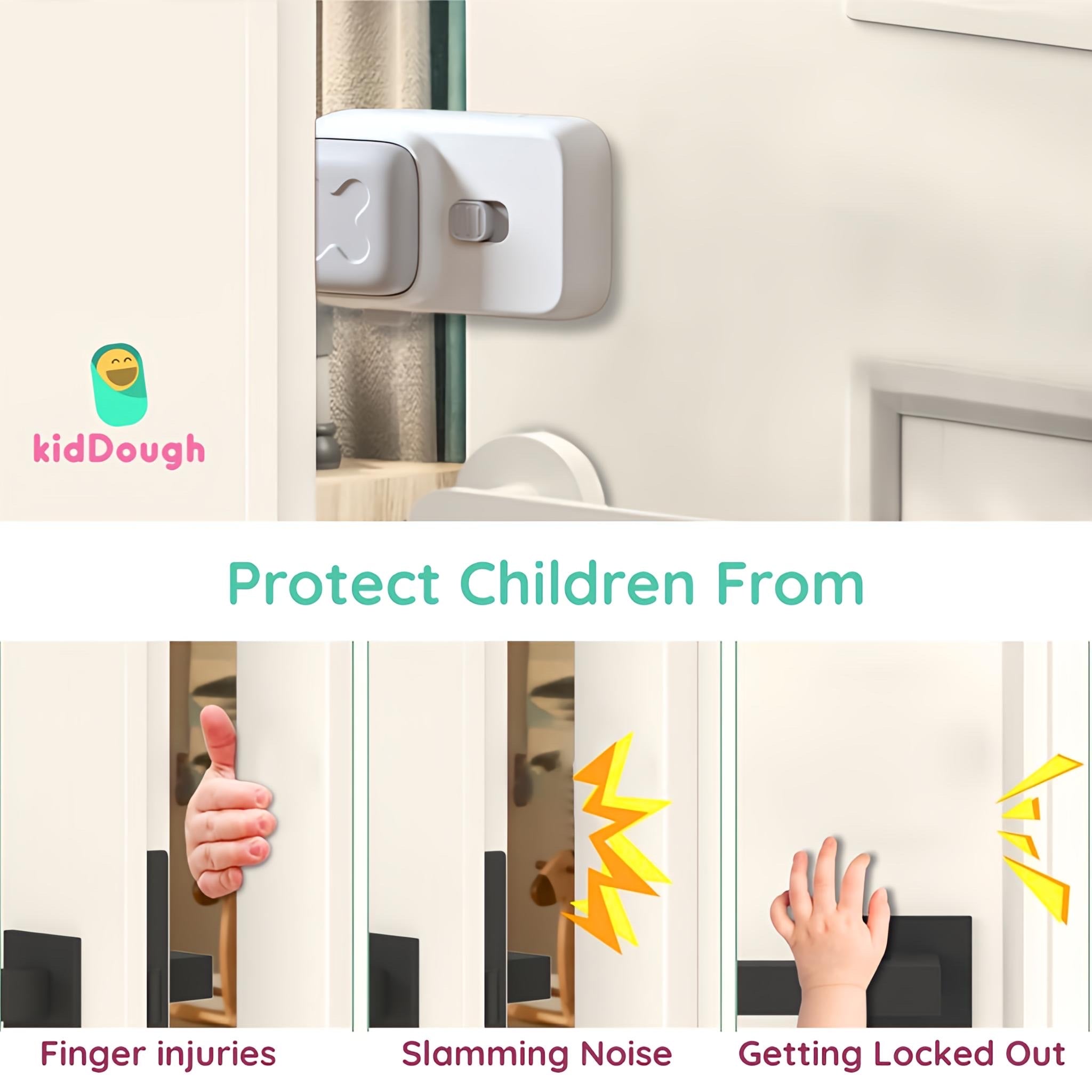 KidDough Baby Finger Pinch Door Stopper, Double Safety Lock - Door Stopper,Double Safety Lock Double