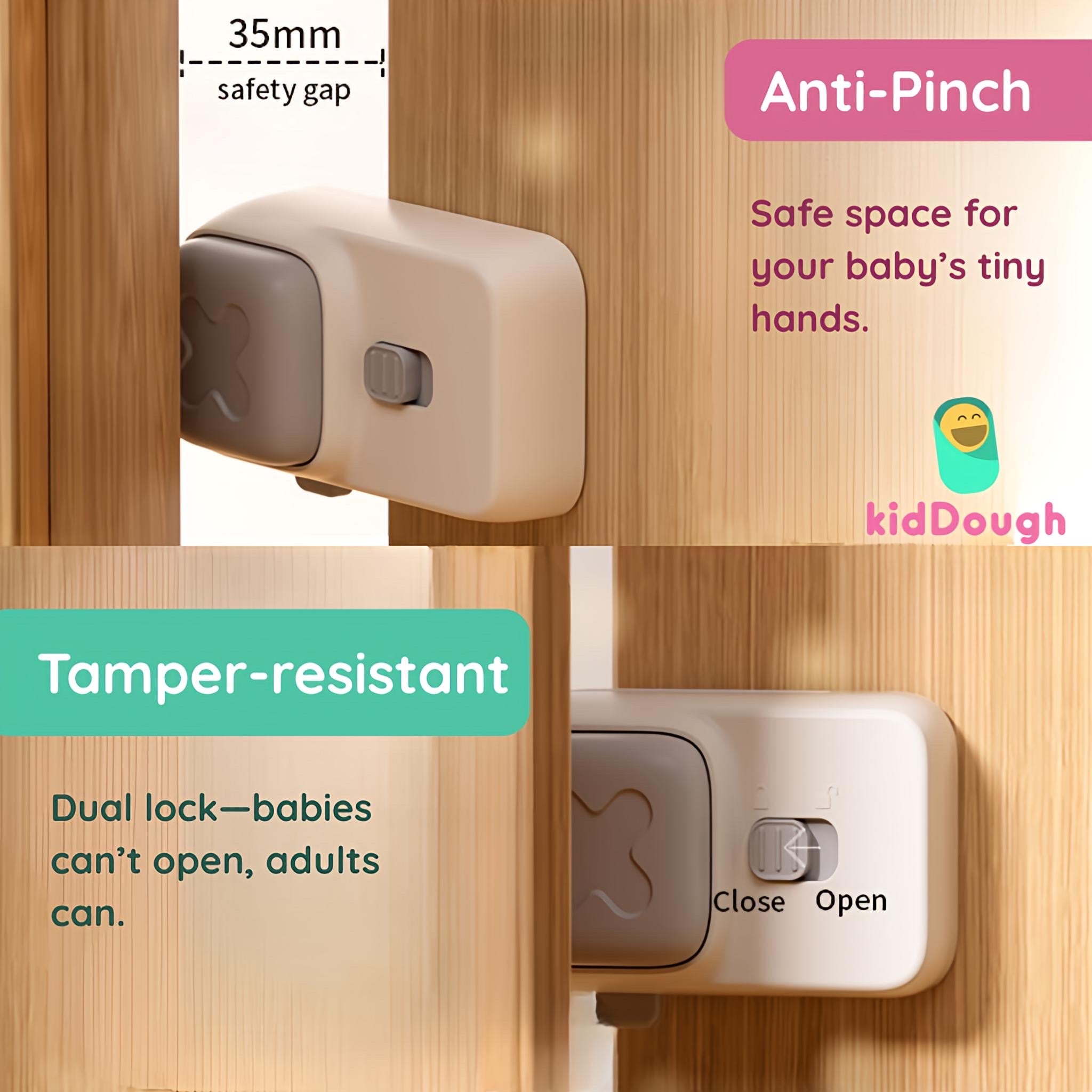 KidDough Baby Finger Pinch Door Stopper, Double Safety Lock - Door Stopper,Double Safety Lock Double